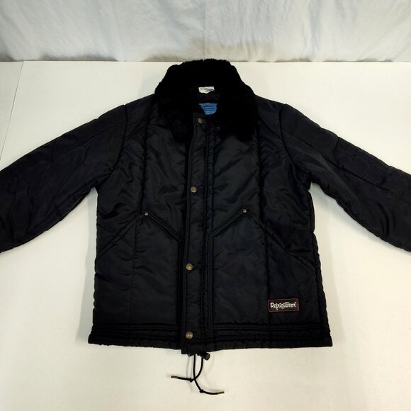 RefrigiWear Insulated Bomber Jacket Full Zip Ribbed Cuffs & Waist Men Small USA - Picture 2 of 13